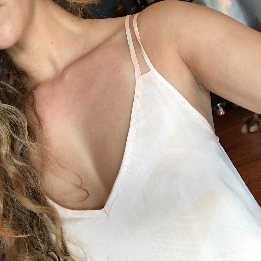 Peach, faint tribal Maxi dress